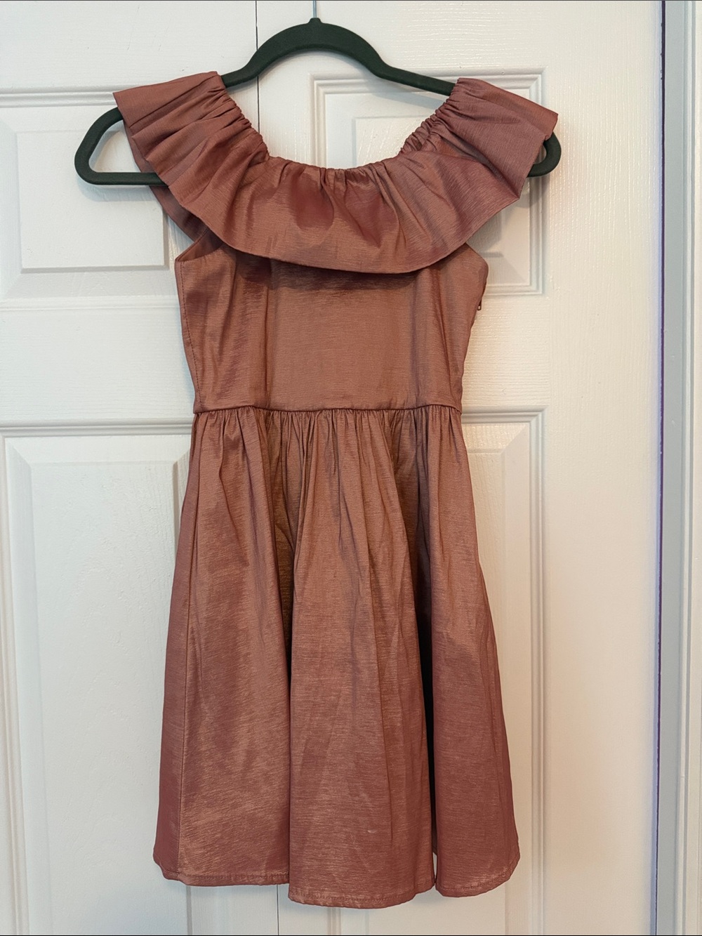 Girls Ruffled Dusty Rose Party Dress